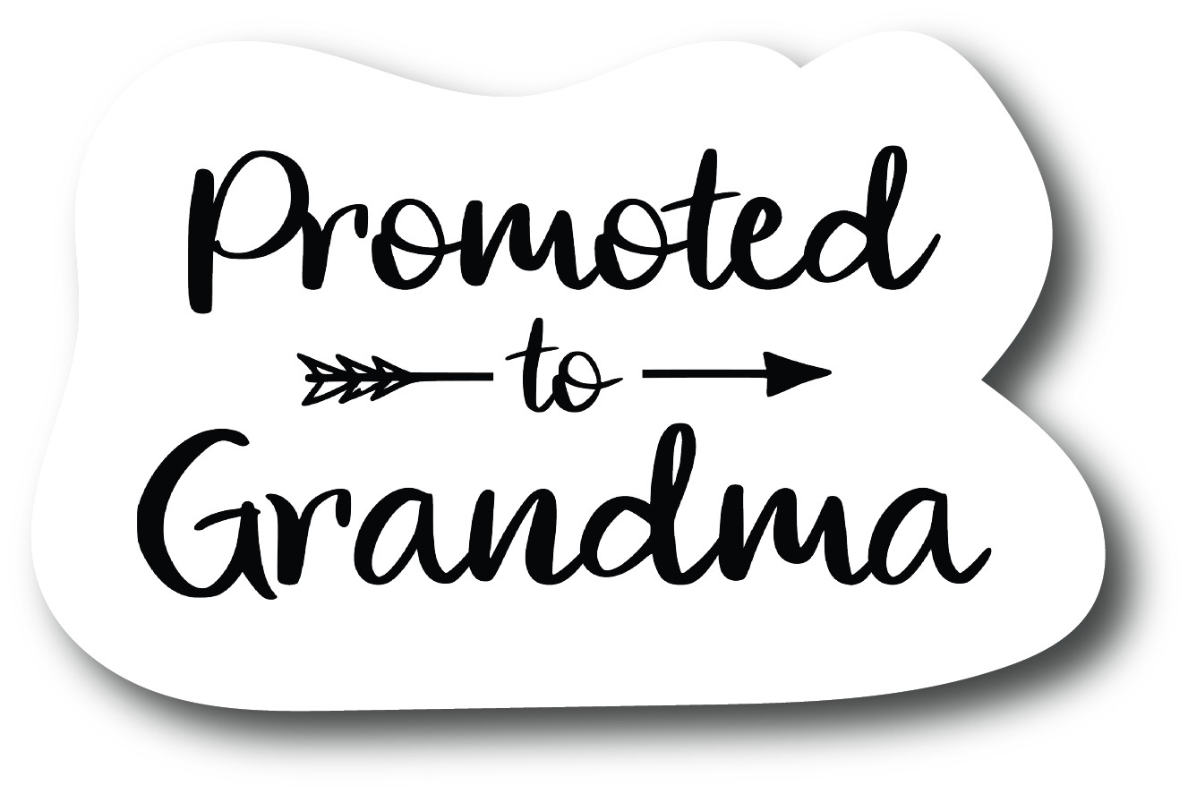Grandma Sticker Promoted to GRANDMA 4 in Decal Fashion Woman Sticker PS847