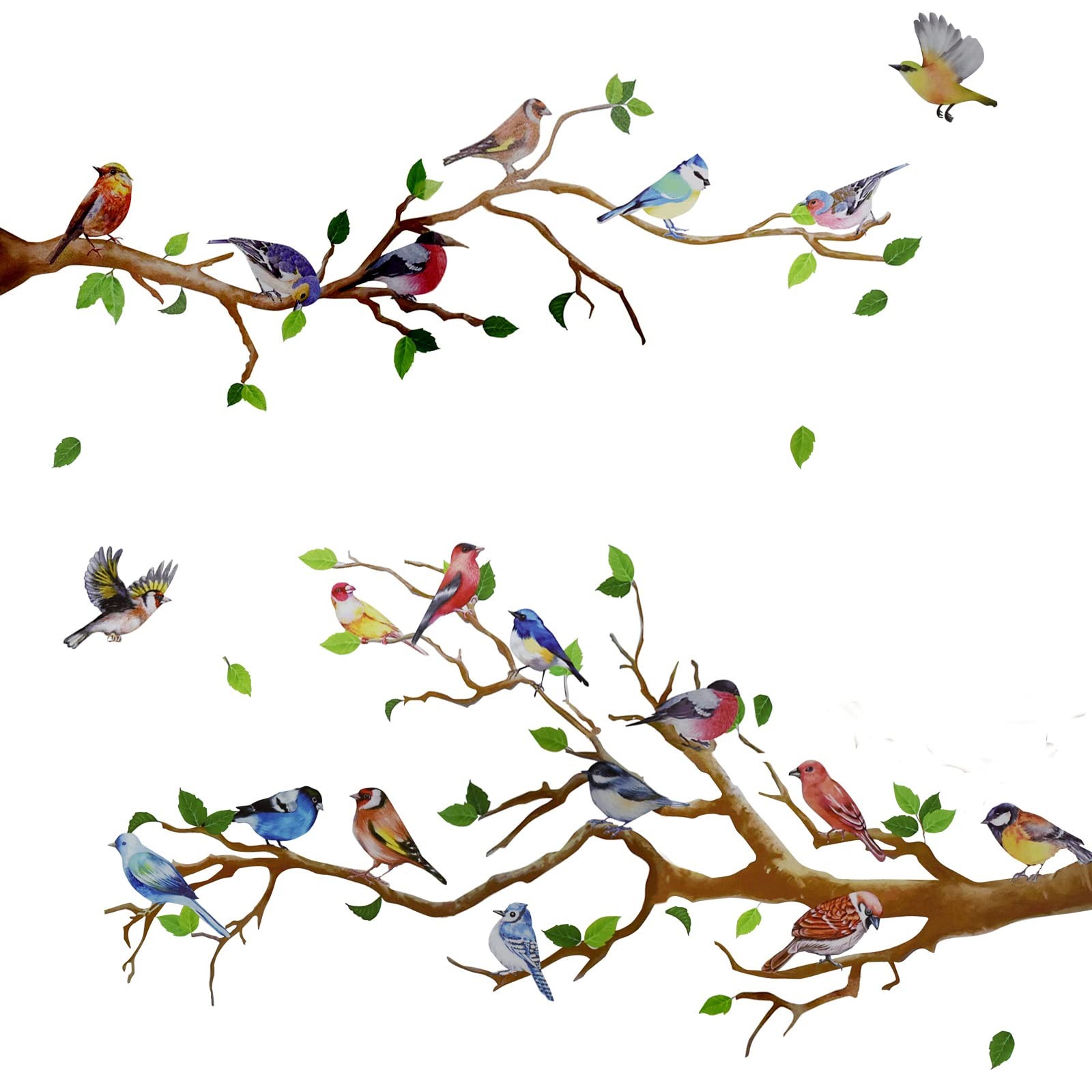 Maydahui Little Birds on Tree Branches Wall Decal Vinyl Sticker (34 x A