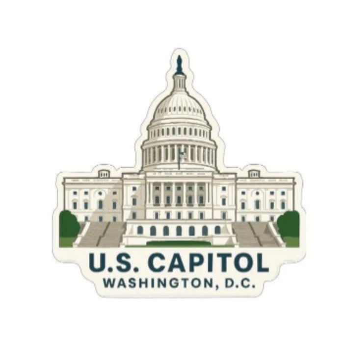 U.S. Capitol Washington DC Iron On Heat Transfer Vinyl HTV Die-Cut Symbolic