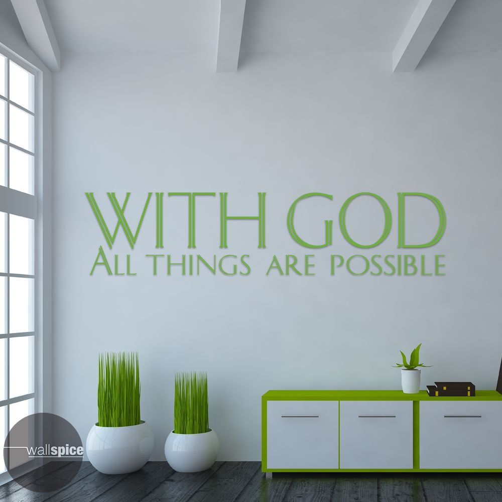 With God All Things Are Possible Vinyl Wall Decal Sticker