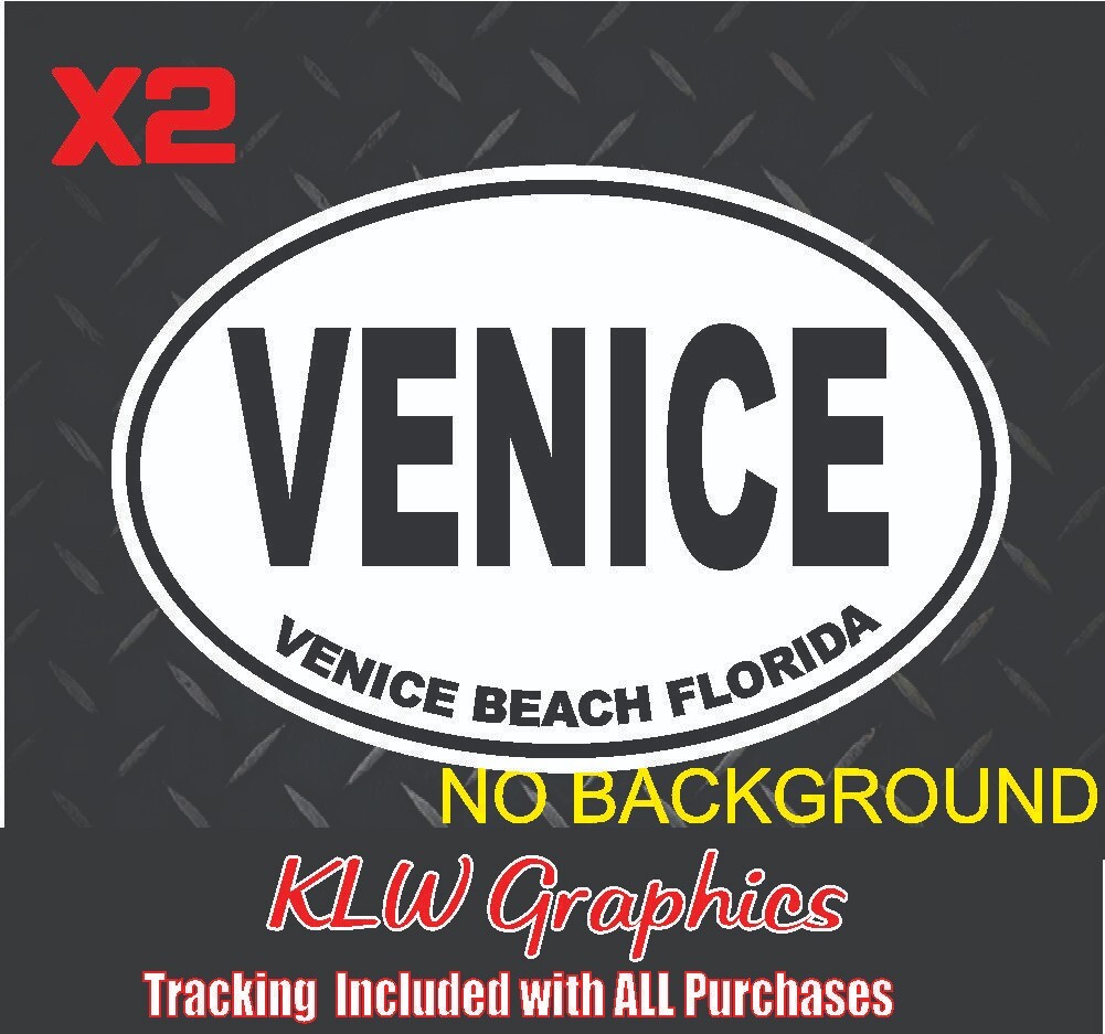 Venice Beach Florida PCB Oval Bumper Sticker Helmet Sticker Euro Oval USA