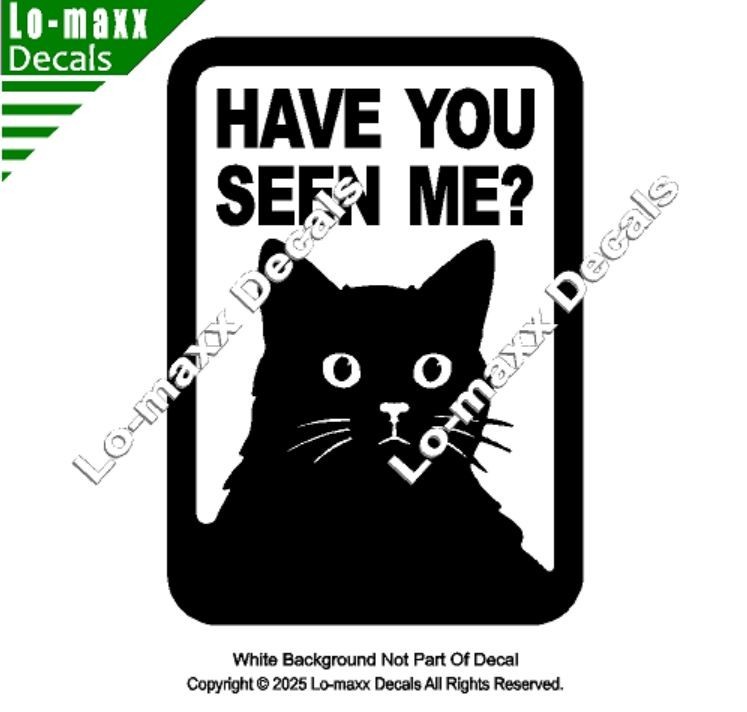 Have You Seen Me Lost Cat Sticker Art Funny Vinyl Decal For Laptop Door Locker