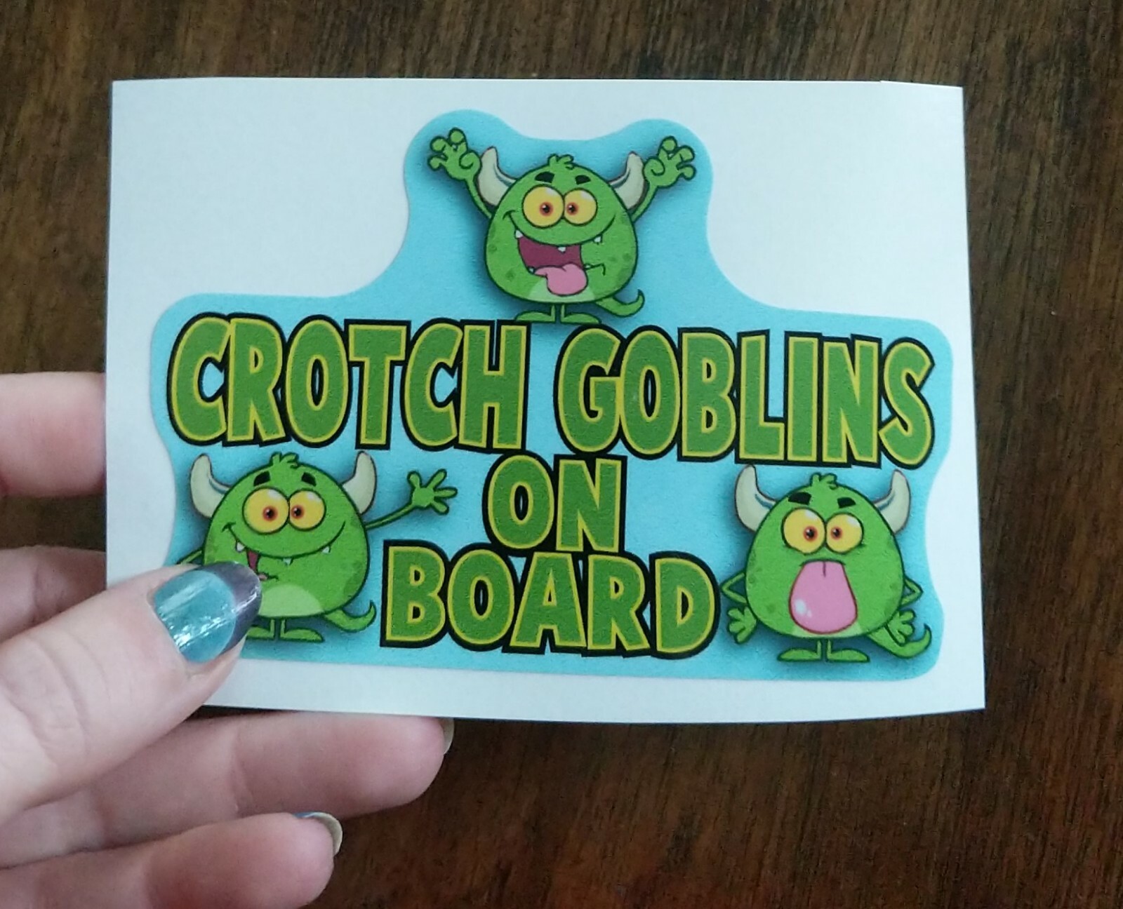 4.5" Crotch Goblins On Board Decal Vinyl Sticker Kids Baby Mom Life Funny Family