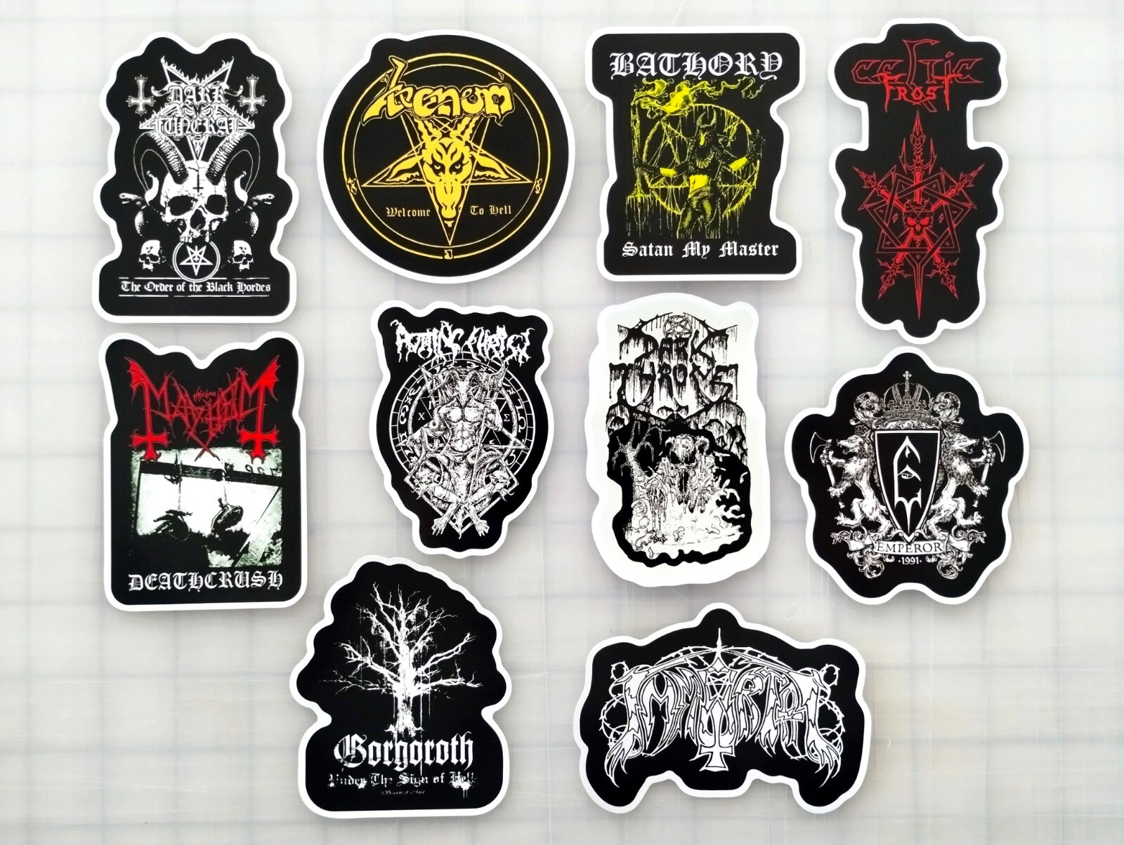 Black Metal Vinyl Sticker Lot (10 Stickers) SET 5 cvlt gothic death punk heavy