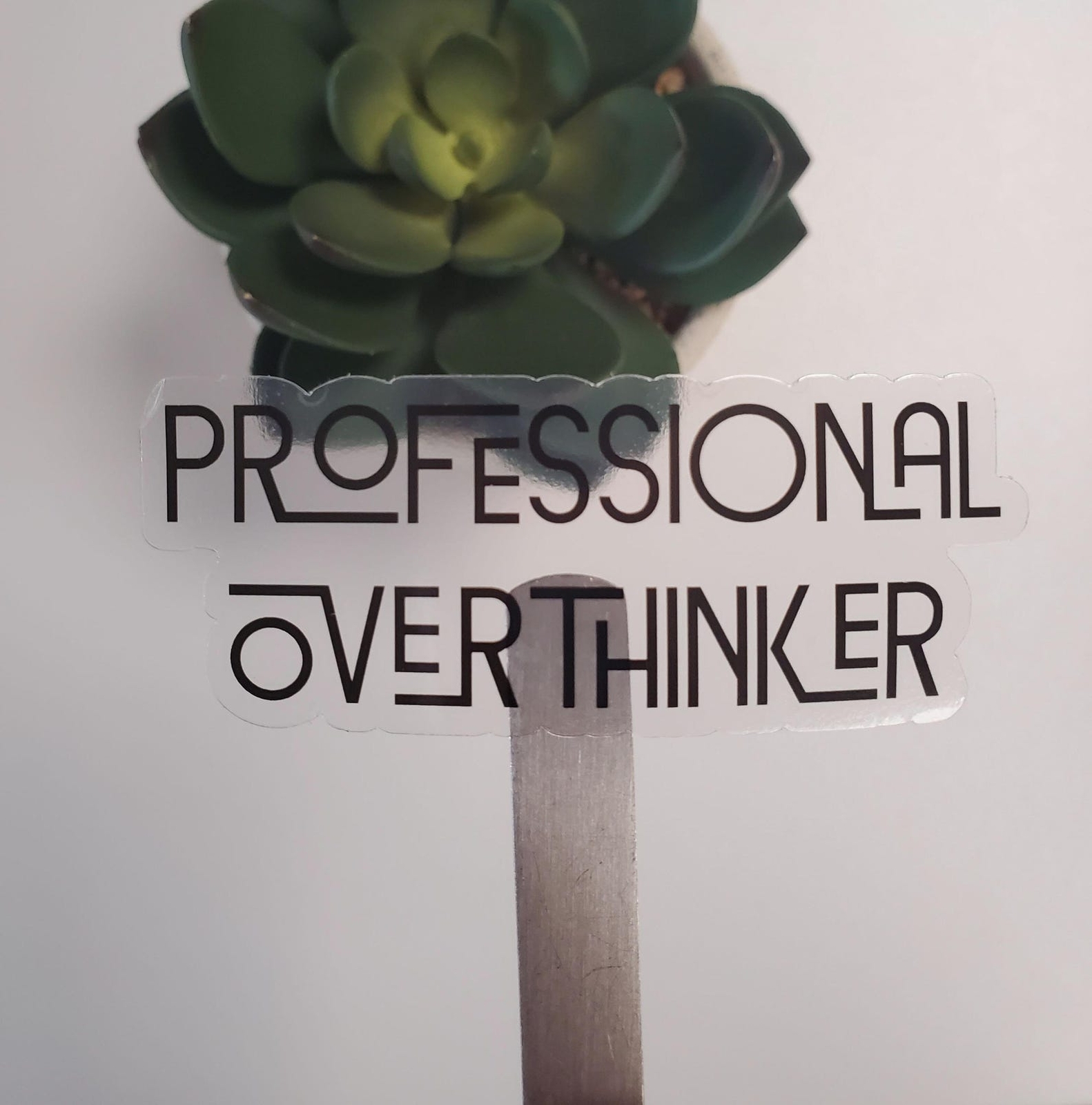 Professional Overthinker Vinyl Sticker | Die Cut, Clear Transparent Vinyl