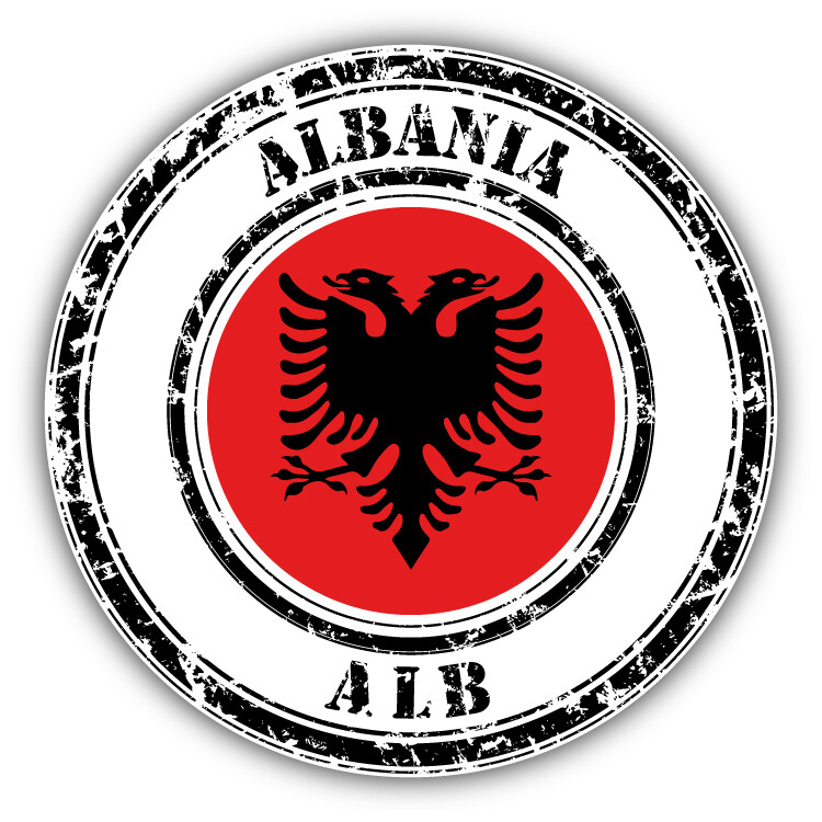 Albania Flag Grunge Rubber Stamp Car Bumper Sticker Decal