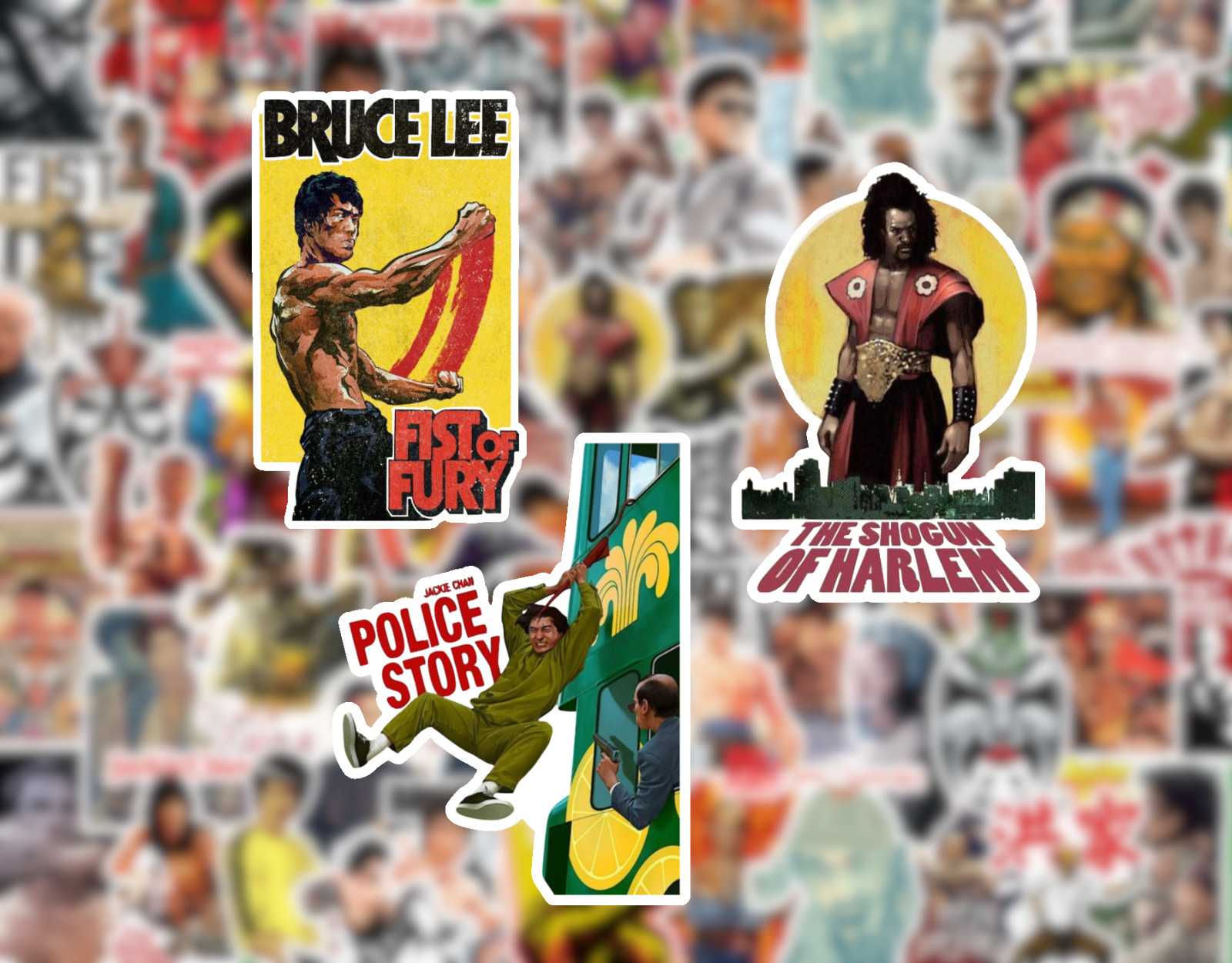 25/50 Kung-Fu Sticker Pack-Waterproof Vinyl-Bruce Lee Martial Arts Shaolin Japan