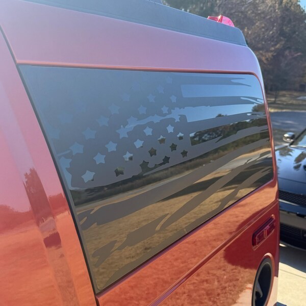 American Flag Vinyl Decal Set Distressed Sticker Weathered Left Right Black Out