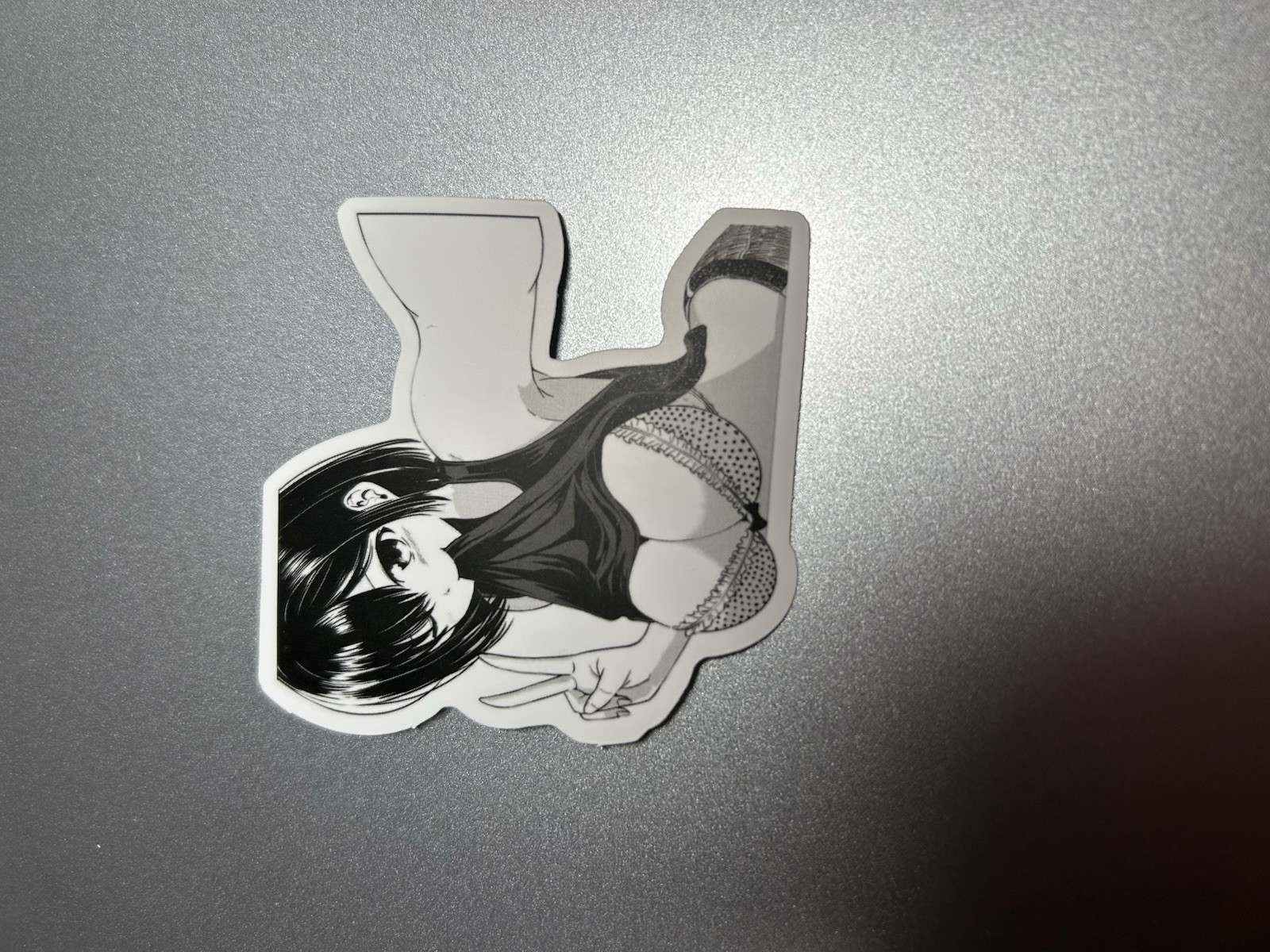 black and white waifu lewd stickers #10