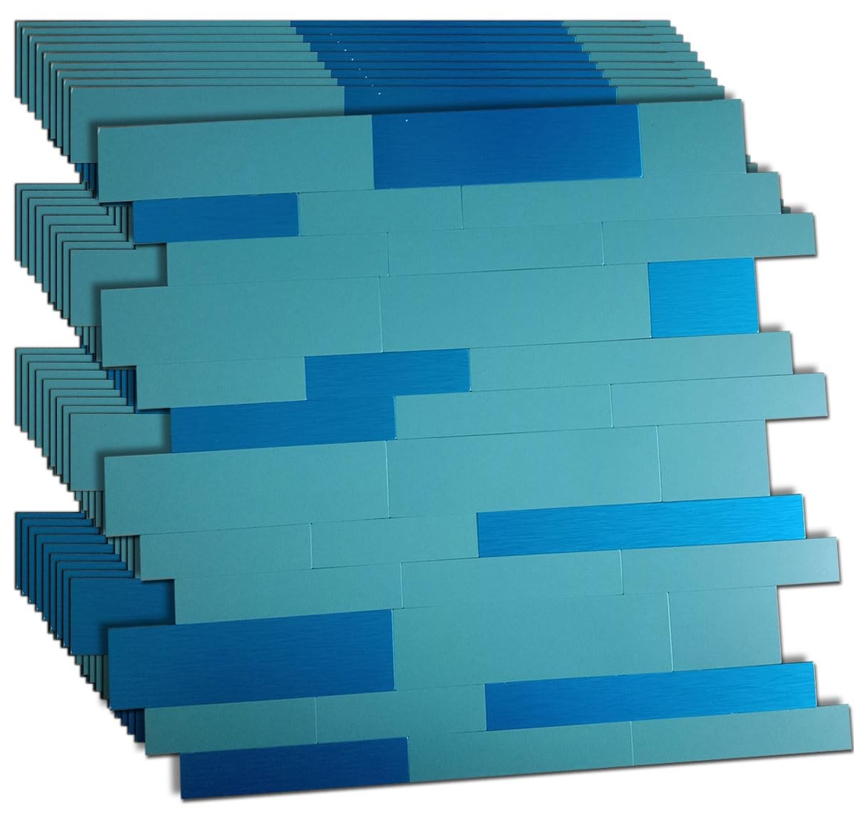 10-Sheet Peel and Stick Metal Backsplash Tiles, Self Adhesive Aluminum 3D Wal…