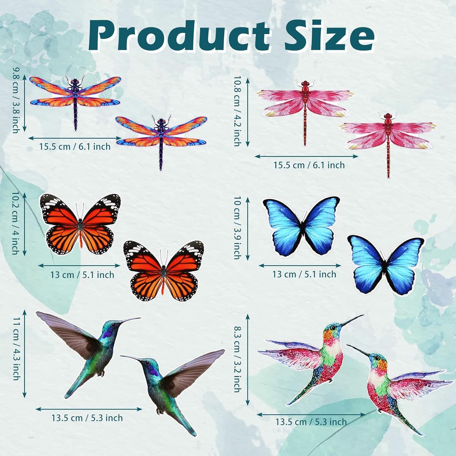 12 Pcs Screen Door Magnets Butterfly Hummingbird Dragonfly Double Sided Flexible