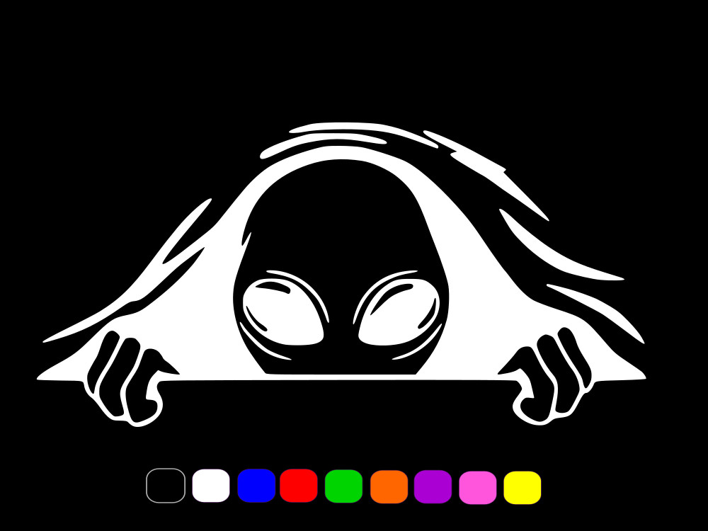 ALIEN ET EBE SPYING Vinyl Decal Laptop Wall Window Car Sticker CHOOSE SIZE COLOR