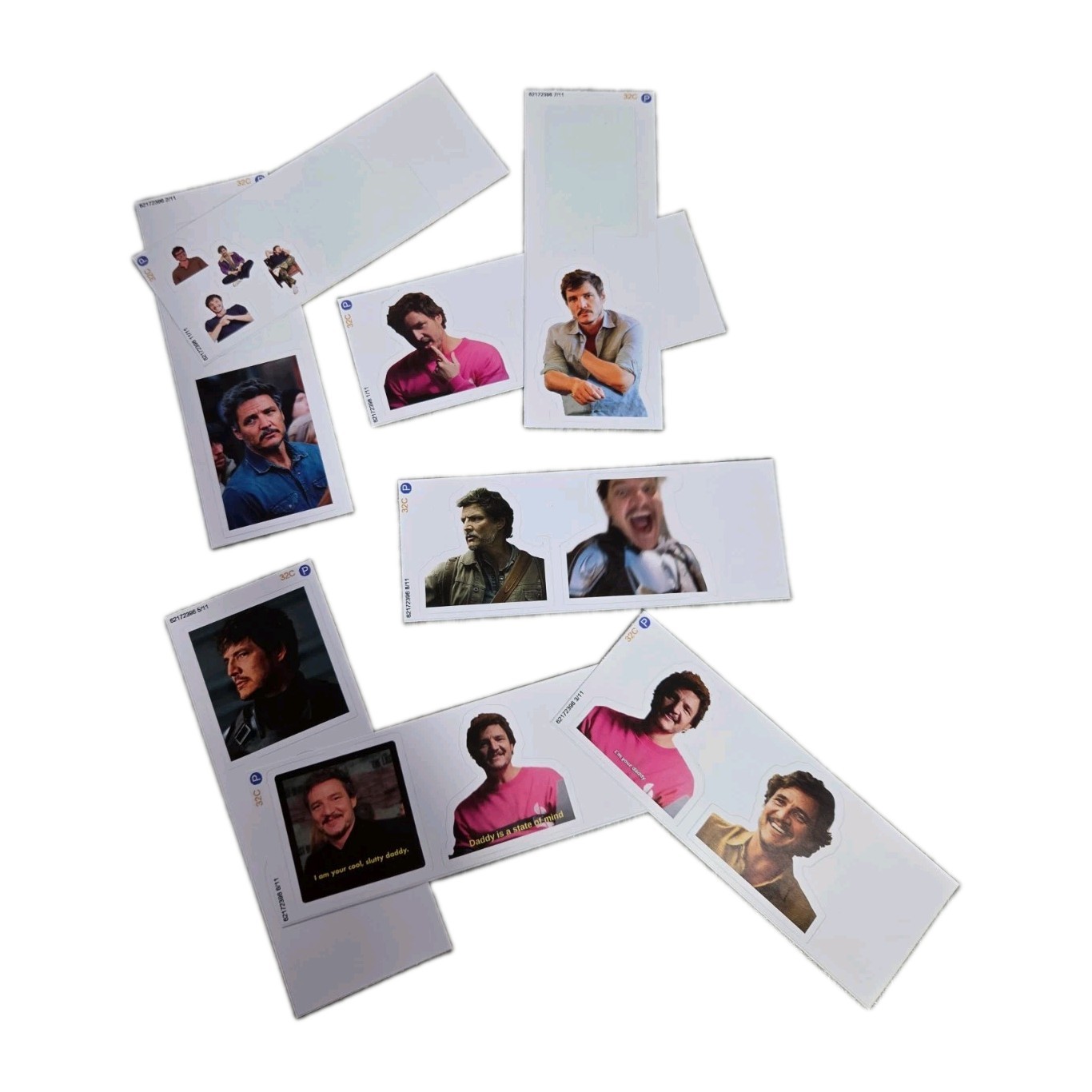 Pedro Pascal Sticker Pack Lot of 14 Vinyl Decal Meme TV Movie Character Assorted