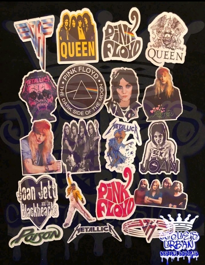 19pcs Classic Rock Band Stickers Glossy Stickers
