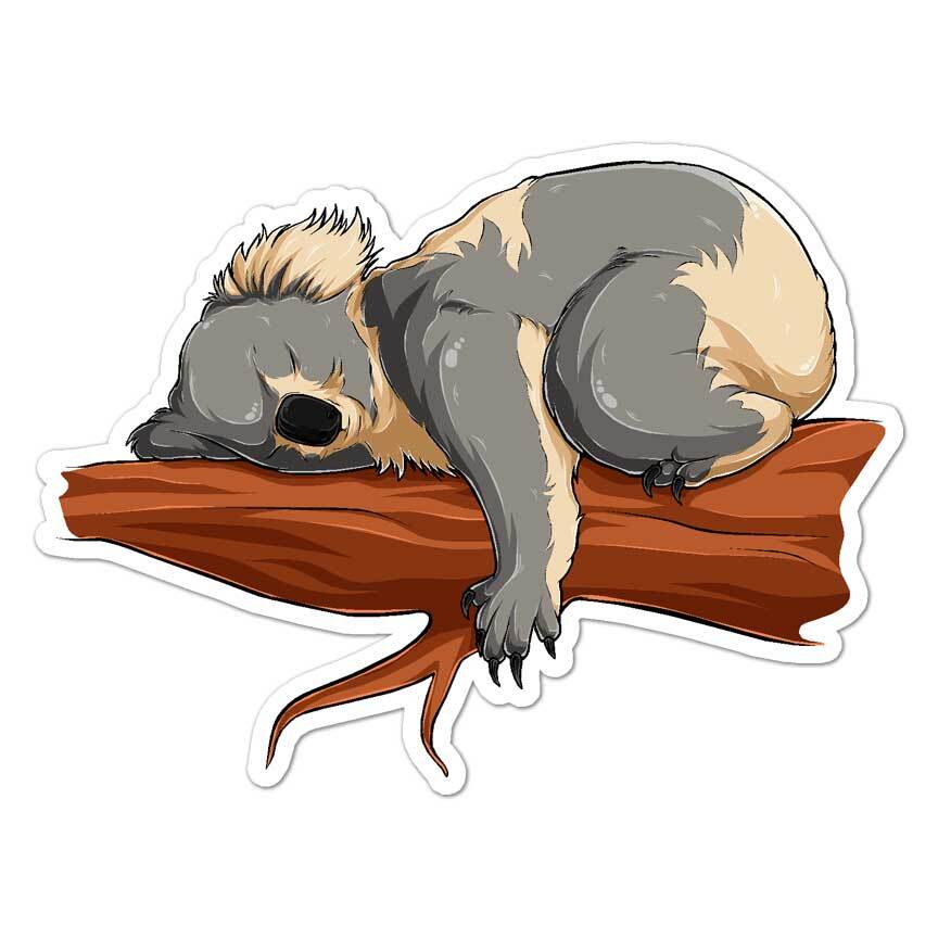 Sleeping Koala Bear, Vinyl Decal Sticker, Indoor Outdoor, 3 Sizes, #8119