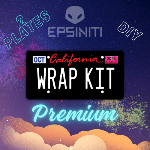 Cherry Red and White Gloss California Plate Wrap DIY Kit