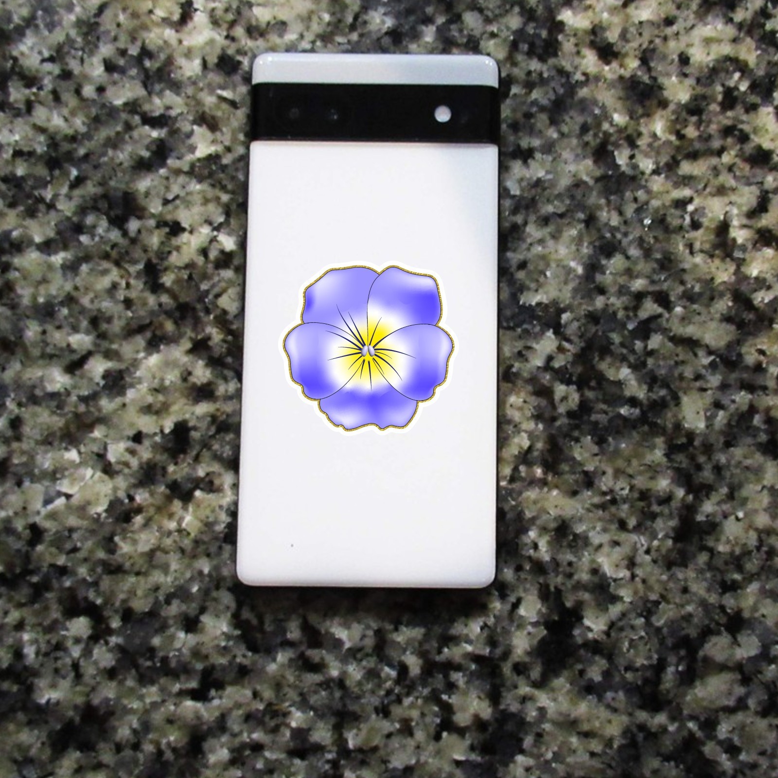 Blue Violet Pansy Flower Vinyl Sticker Waterproof Floral Decal Viola Botanical