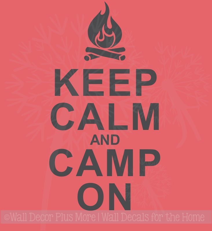 Keep Calm and Camp On RV Camper Wall Decal Sticker Summer Quote 3 Graphic Choice