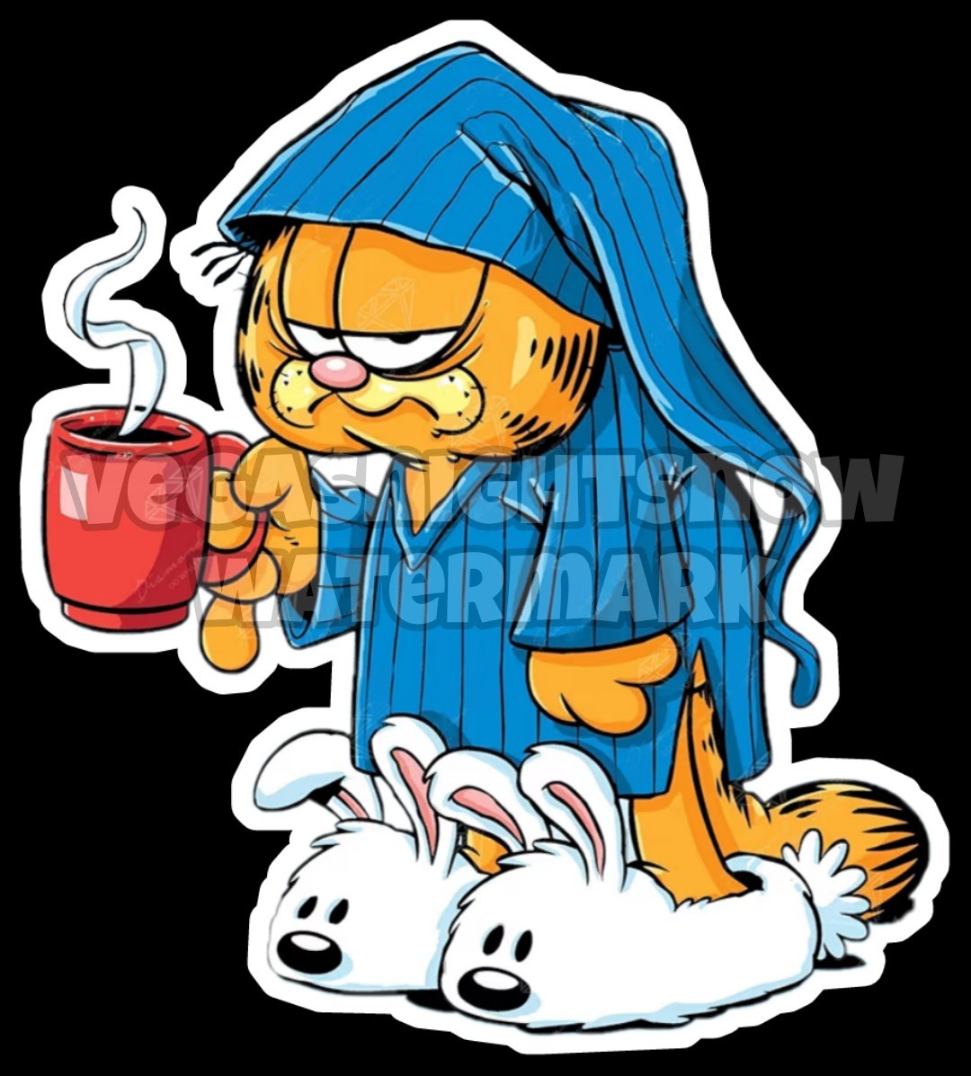 Garfield Vinyl Sticker 3.5 inch UV Waterproof Car Laptop indoor/outdoor Window