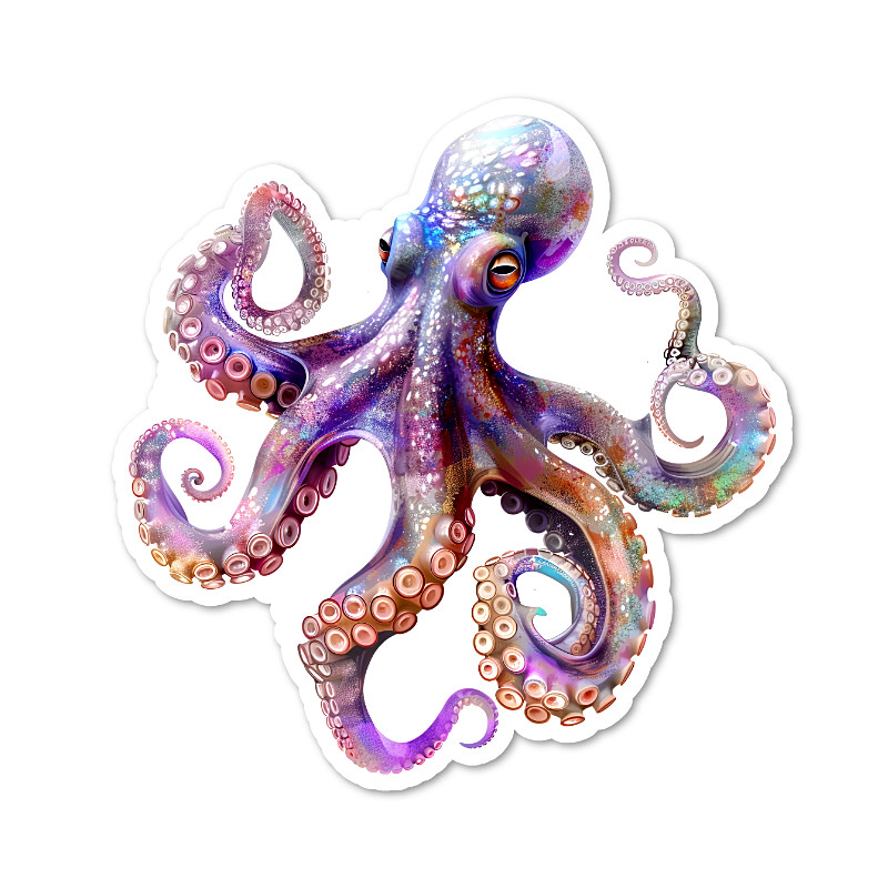 Octopus, Sealife, Vinyl Sticker, Water Resistant, Indoor Use, 2 Sizes