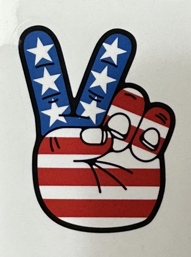 PEACE ~ USA ~ AMERICA – Small Vinyl Sticker (2in x 1.5in)