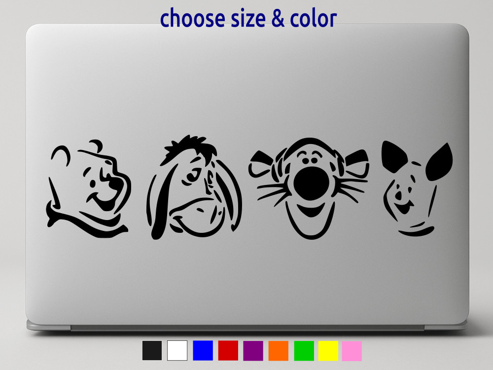 WINNIE TIGGER EEORE PIGLET Vinyl Decal Laptop Wall Car Sticker CHOOSE SIZE COLOR