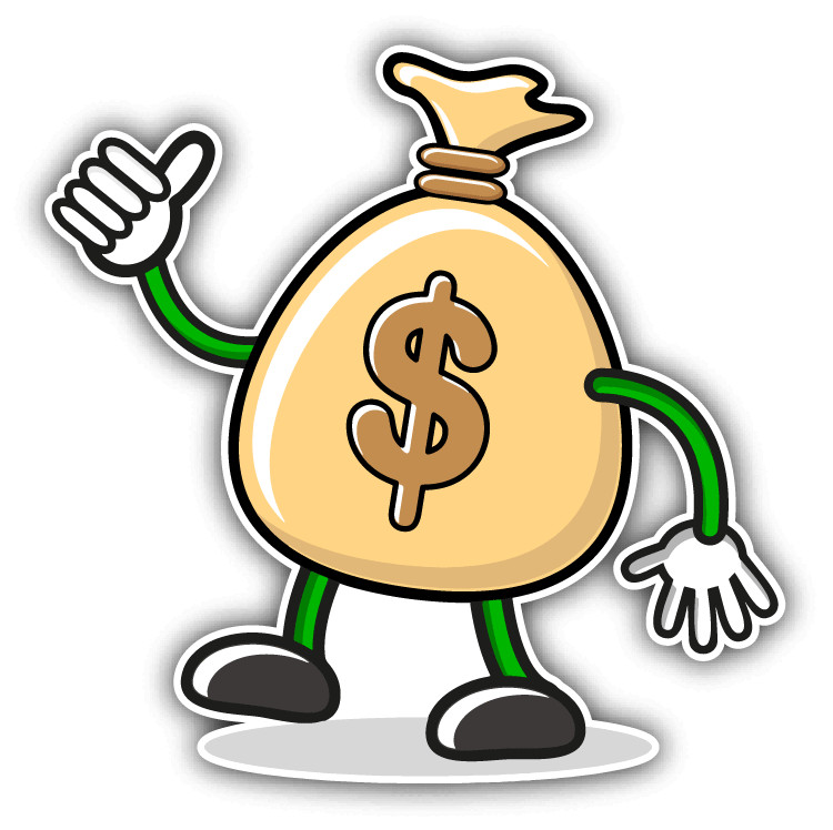 Money Illustration Cartoon Car Bumper Sticker Decal