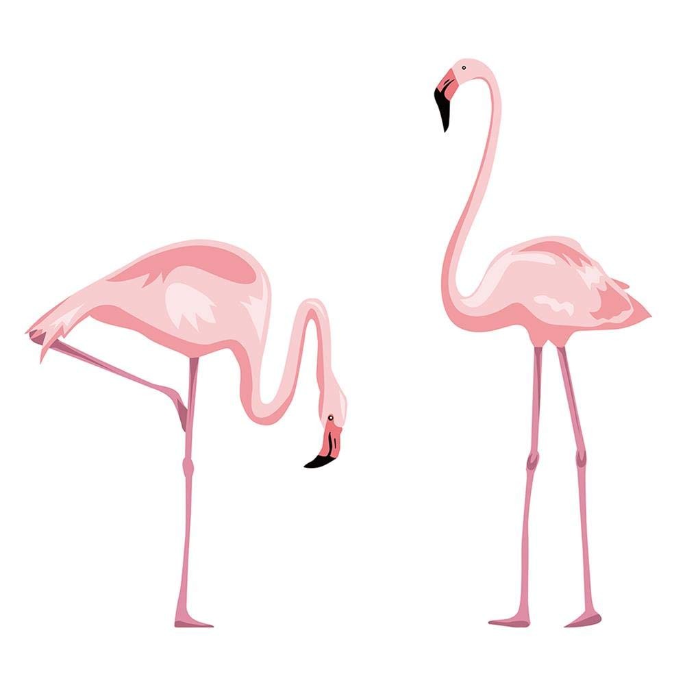 Pink Flamingo Wall Stickers Peel and Stick Wall Decals for Bedroom Living Roo…