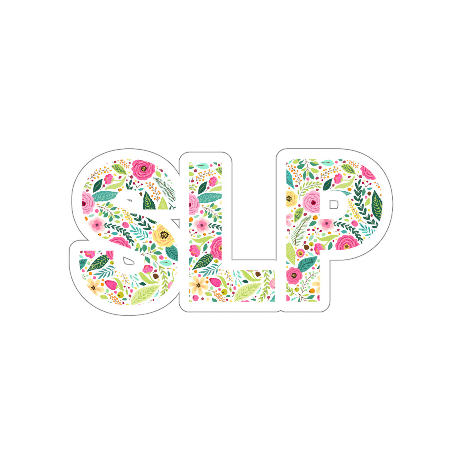 Floral SLP Sticker Gift SLP, Cute Speech Path Sticker Gift, Die-Cut Vinyl SLP