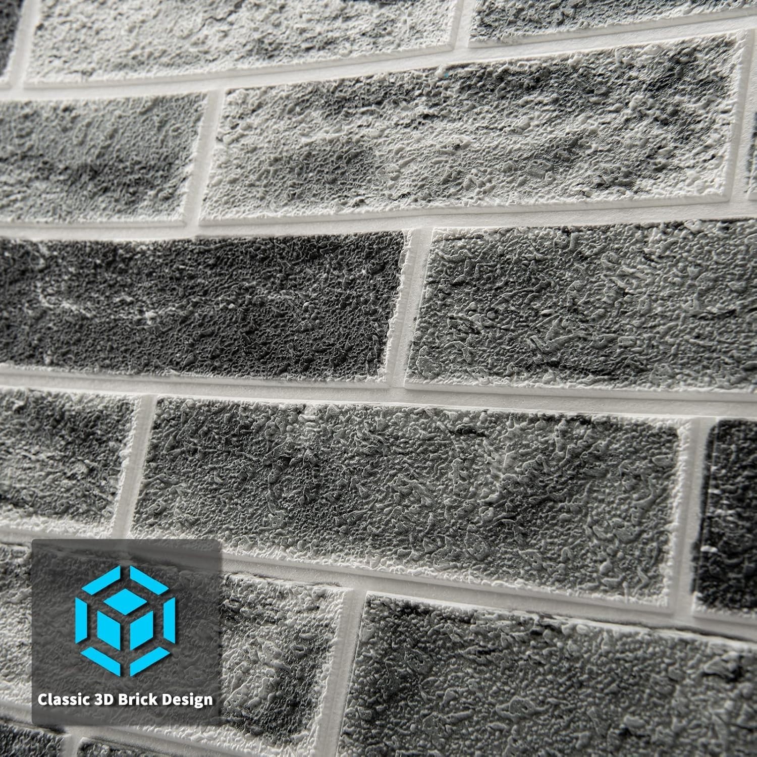 Acoustic & Anti-Collision Faux Brick 3D Panels – 10 Sheets, Easy Peel and Stick