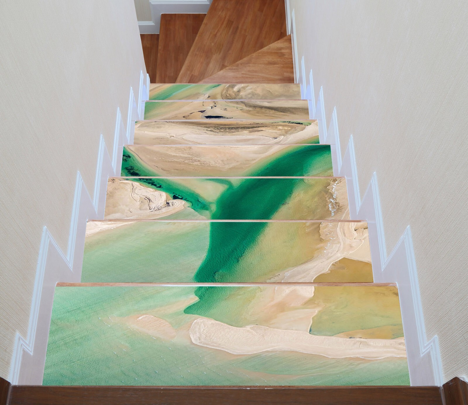 3D Art Green River W49 Stairs Risers Decoration Photo Mural Vinyl Wallpaper Vera