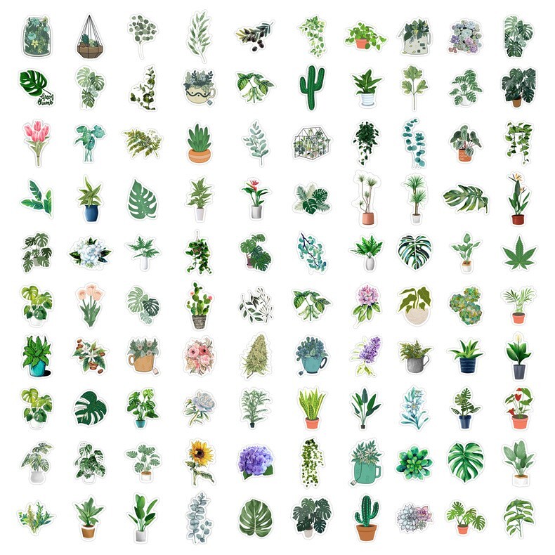 200pcs Leaf Stickers Pack, Plants leaf flower Stickers, #029047223