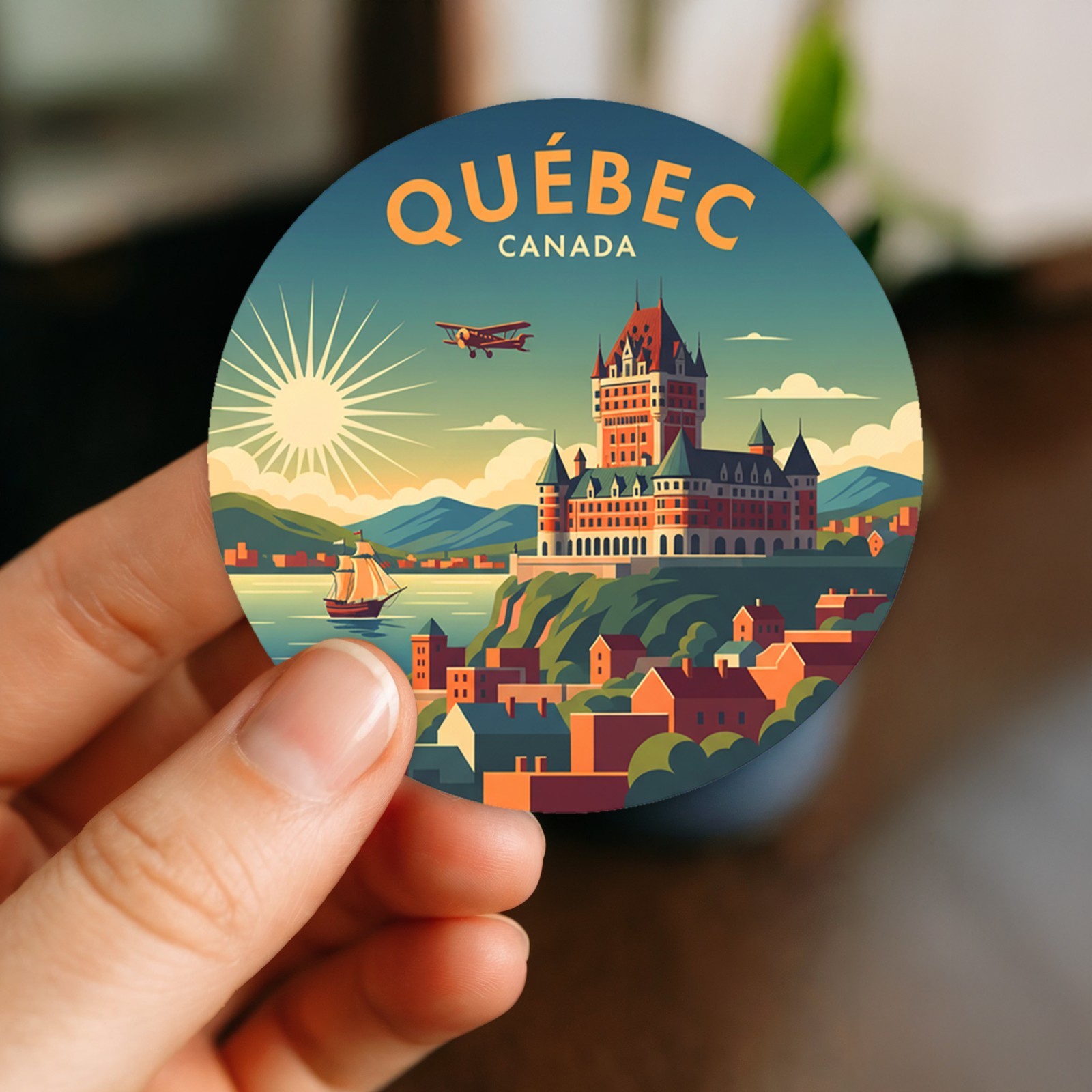 Quebec Canada Vintage Travel Sticker Die Cut Waterproof Vinyl Laptop Decal