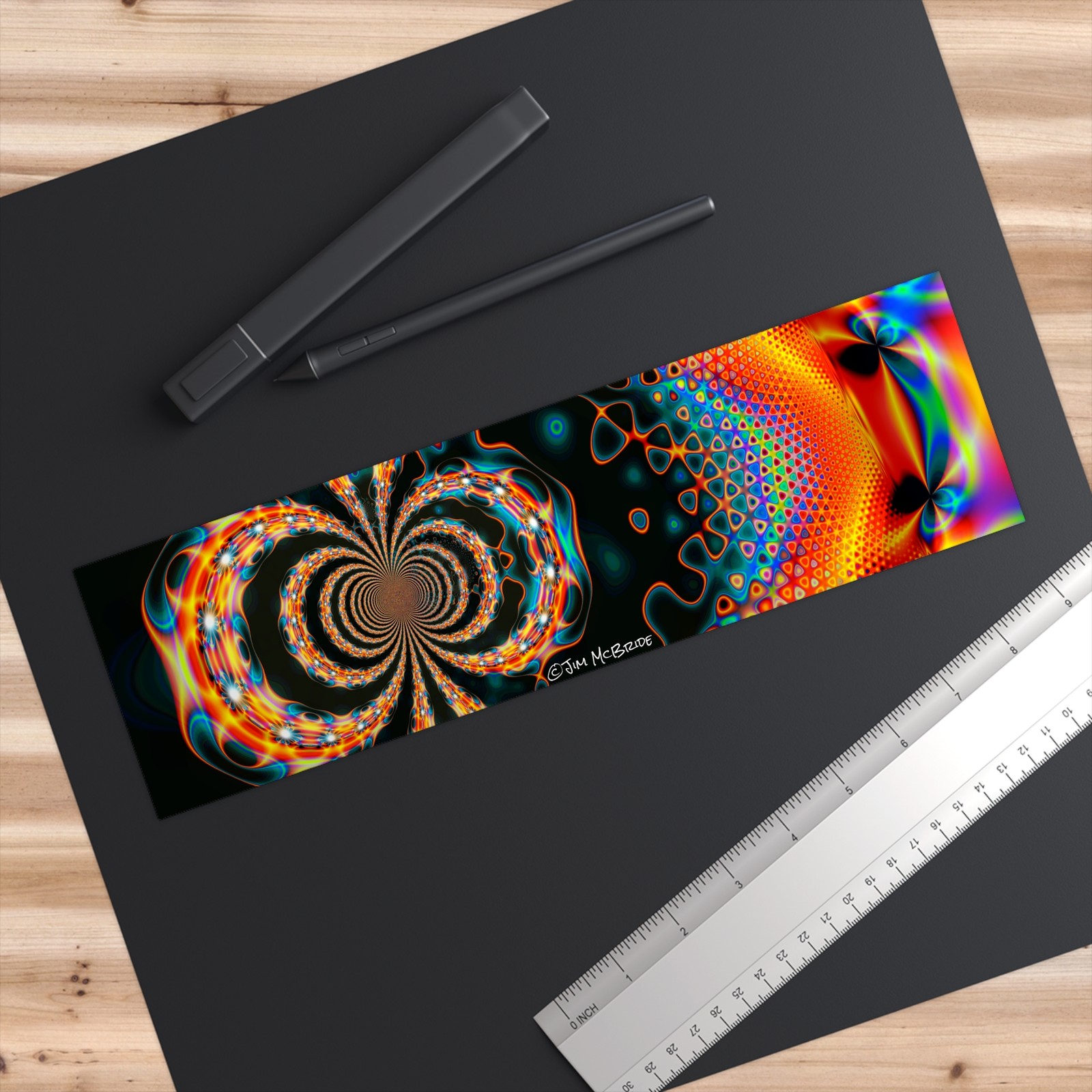 Trippy Fractal Bumper Sticker: Psychedelic Fibonacci Spiral Art