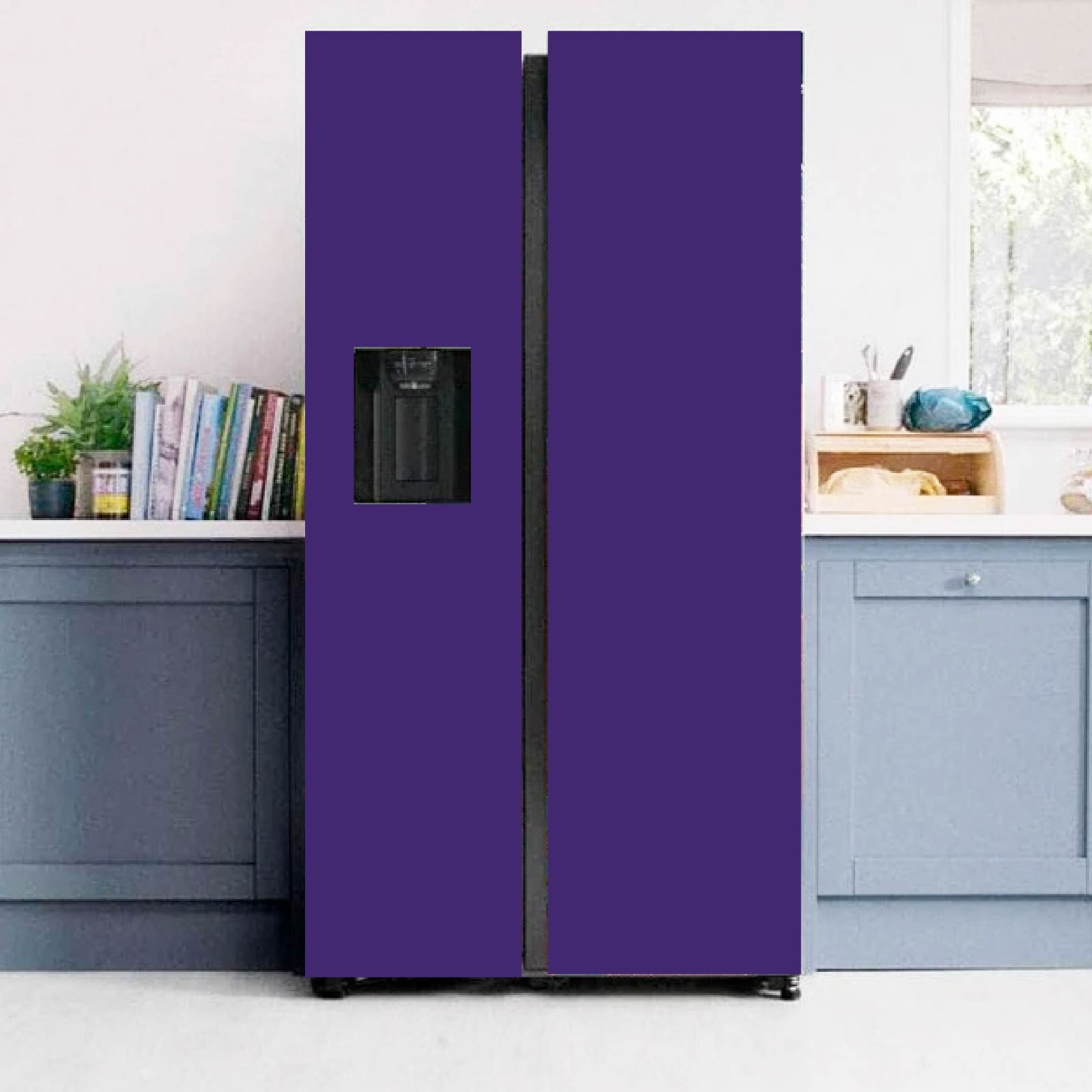 Violet Solid Color Refrigerator Skin Easy Apply Vinyl Wrap