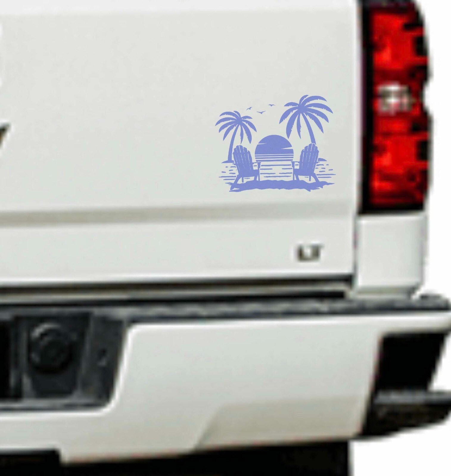 Beach Sunset Decal chairs Tropical coastal wall car window sliding glass door