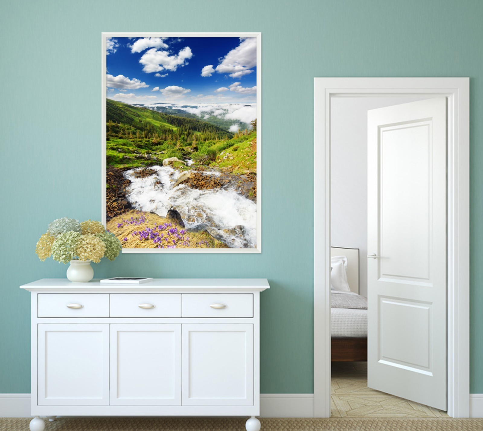 3D Hill River 667 Fake Framed Poster Home Decor Print Painting Unique Art