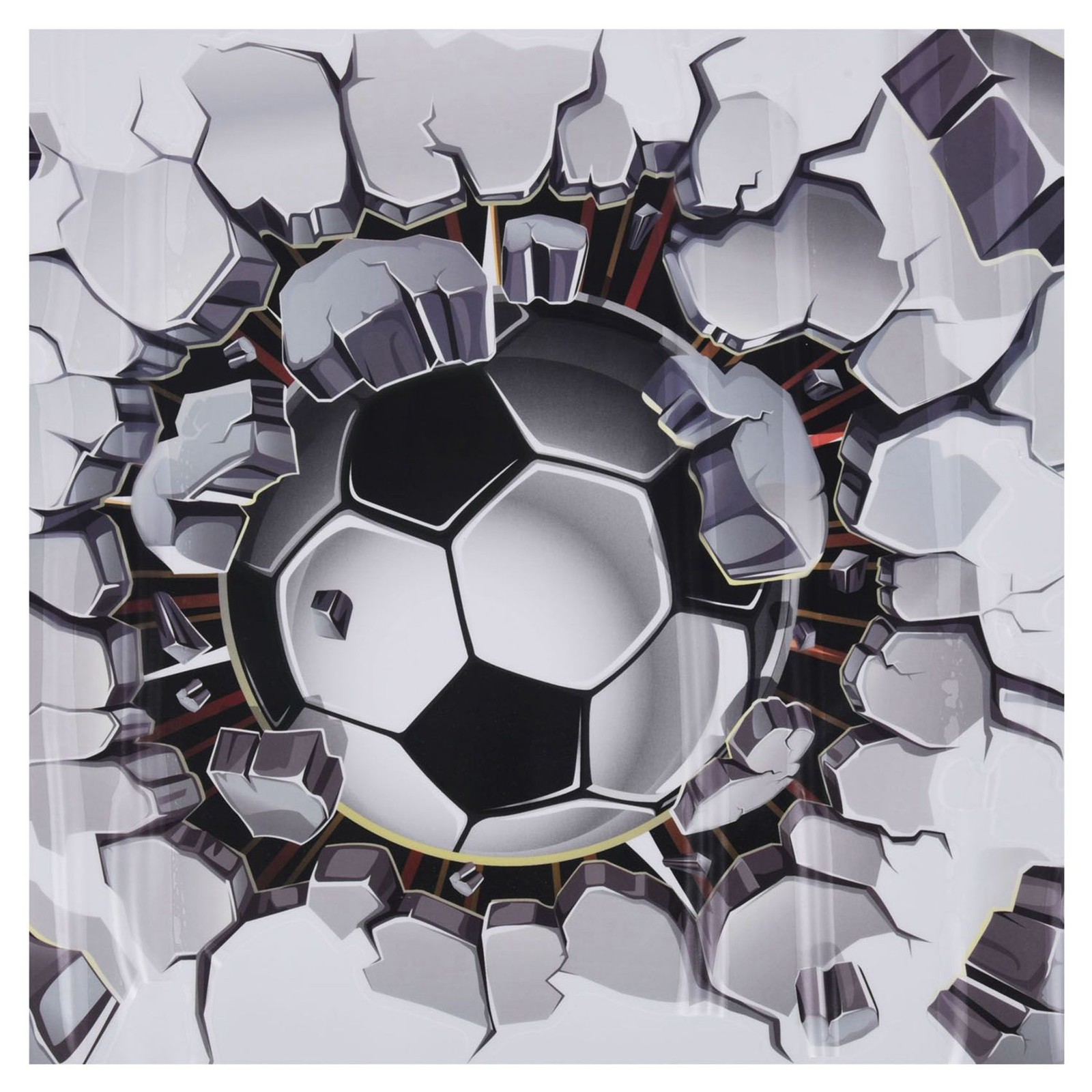 2X 3D Football Wall Sticker PVC Art Soccer Crack Decal Boys Room Mural5453