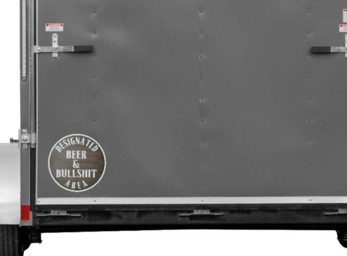 Beer (Designated Bullsh*t Area) 4" Car Vinyl Decal Cup Window Cooler Trailer Bar