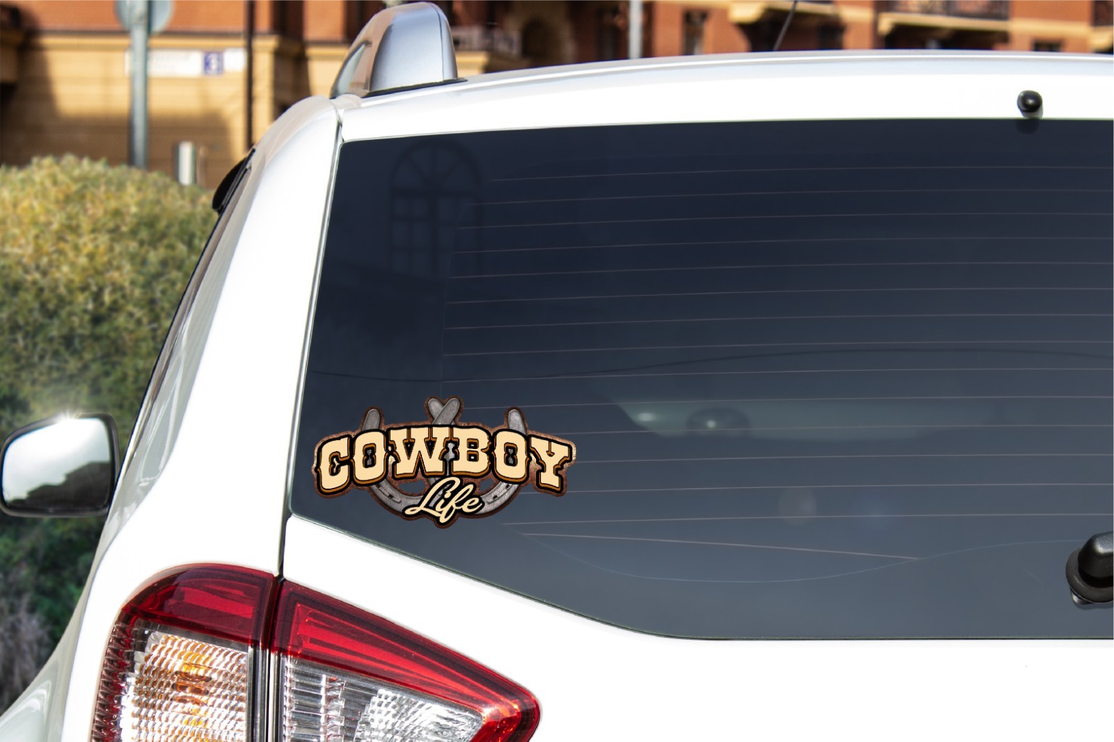 Cowboy Life Decal Sticker Print & Die Cut Horseshoe Horse Ranch Country Western