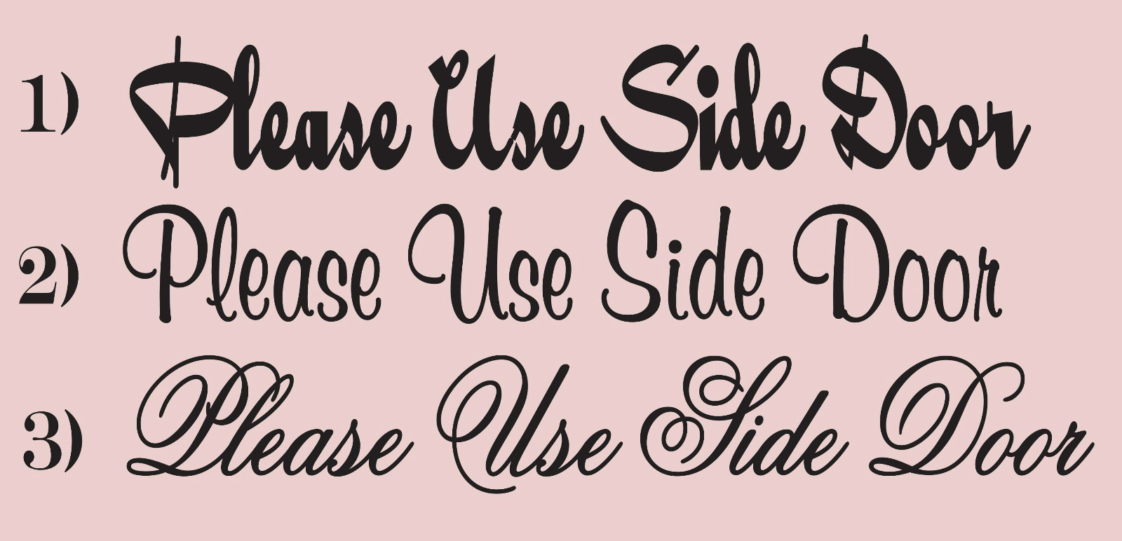 Please Use Side Door Sign Vinyl Sticker Decal