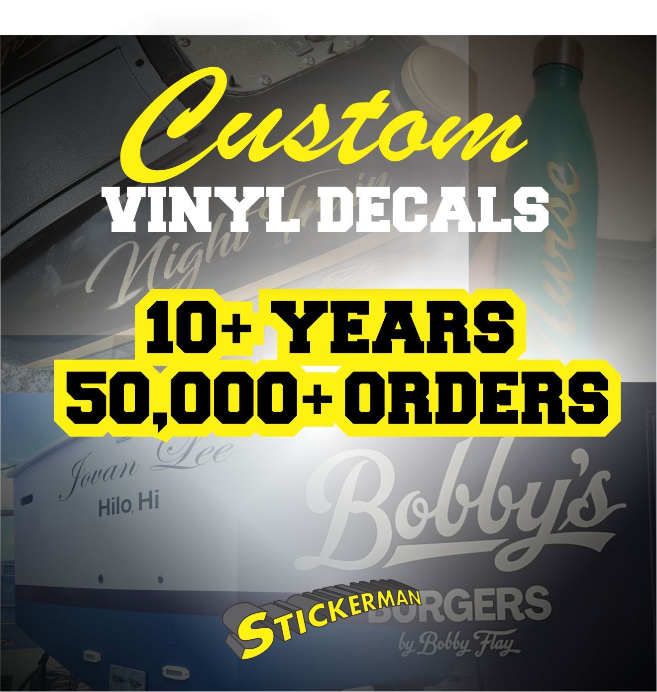 Custom Personalized Vinyl Lettering Name Decal Sticker Car Window Tumbler Flask