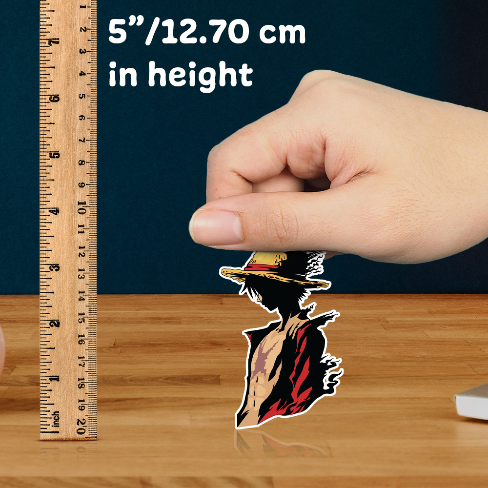 Luffy One Piece Sticker – Decorative vinyl 5" x 5" with glossy finish