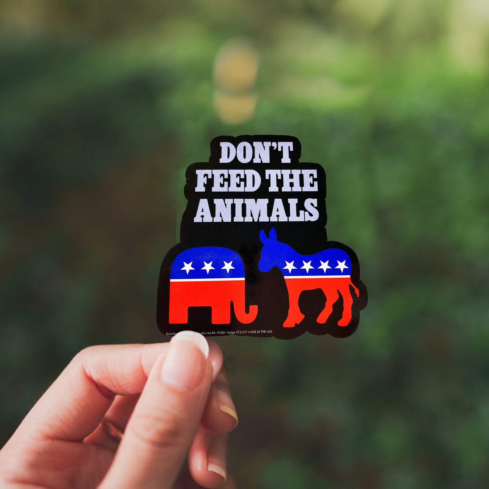 "Don't Feed The Animals" Funny Politics Sticker Die-Cut Car Decal – Made in USA