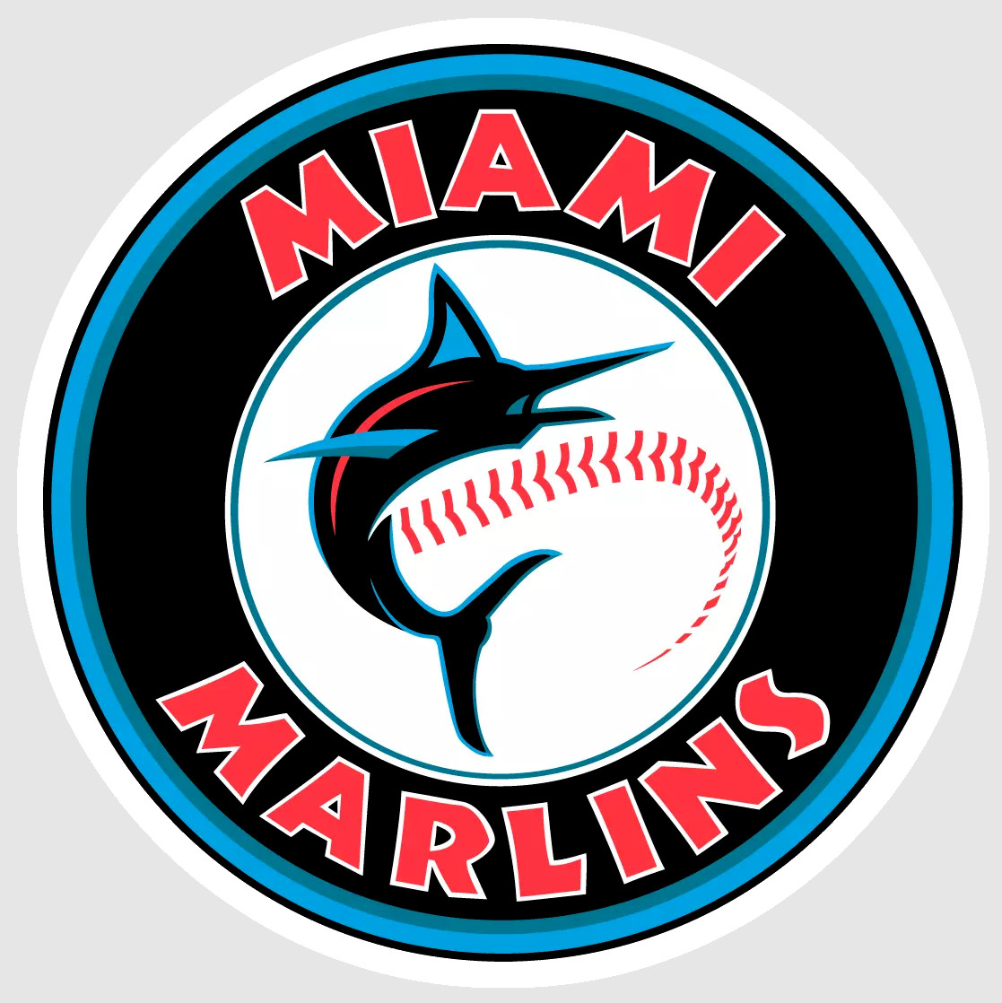 Miami Black Red Baseball Weather Resistant Vinyl Sticker/Decal 07