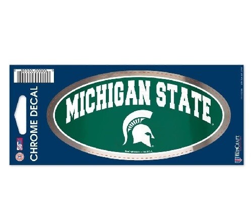 NCAA Michigan State University MSU Spartans 3" x 7" Chrome Vinyl Decal
