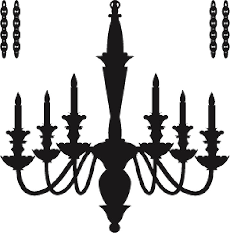 Antique Chandelier Wall Decal Dining Room Wallpaper Fancy Removable Art, b78
