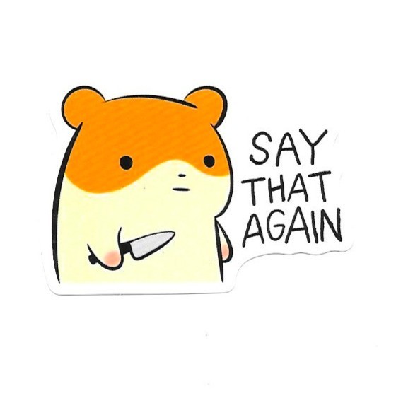 Hamster Say That Again Vinyl Sticker Funny Cute Sassy Pet Animal Humor
