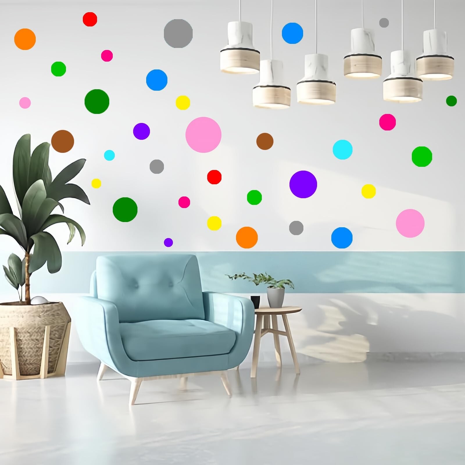 12 Sheets 252 Pcs Colorful Wall Decals Polka Dot Wall Stickers Decor Peel and…