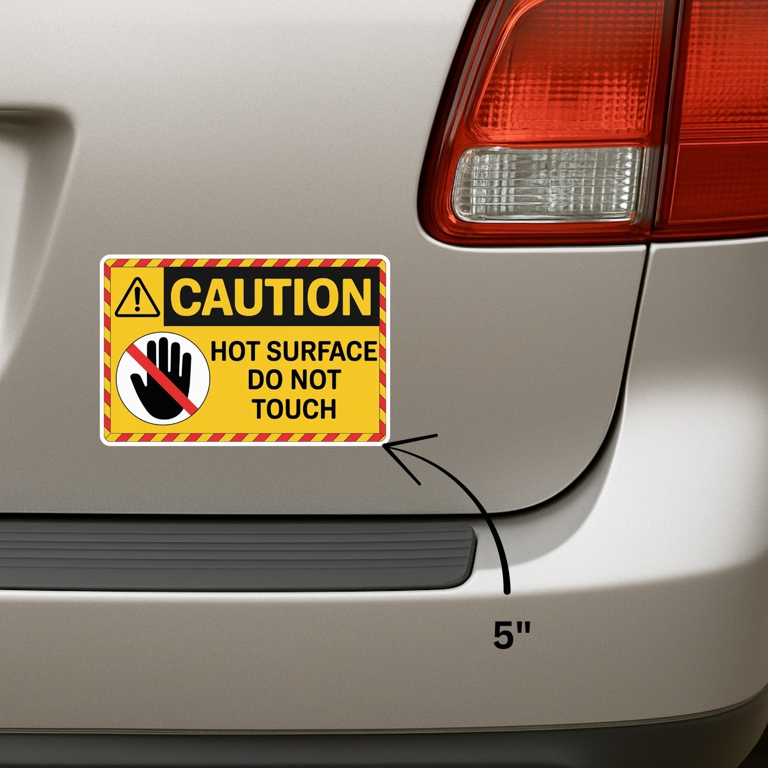 4PCS Caution Hot Surface Do Not Touch Stickers – Safety Warning Vinyl Decals –